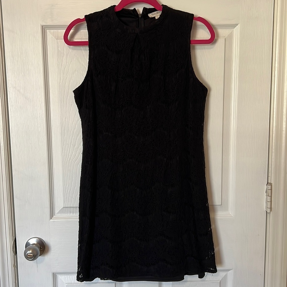 Lace Sleeveless LBD with High Neckline